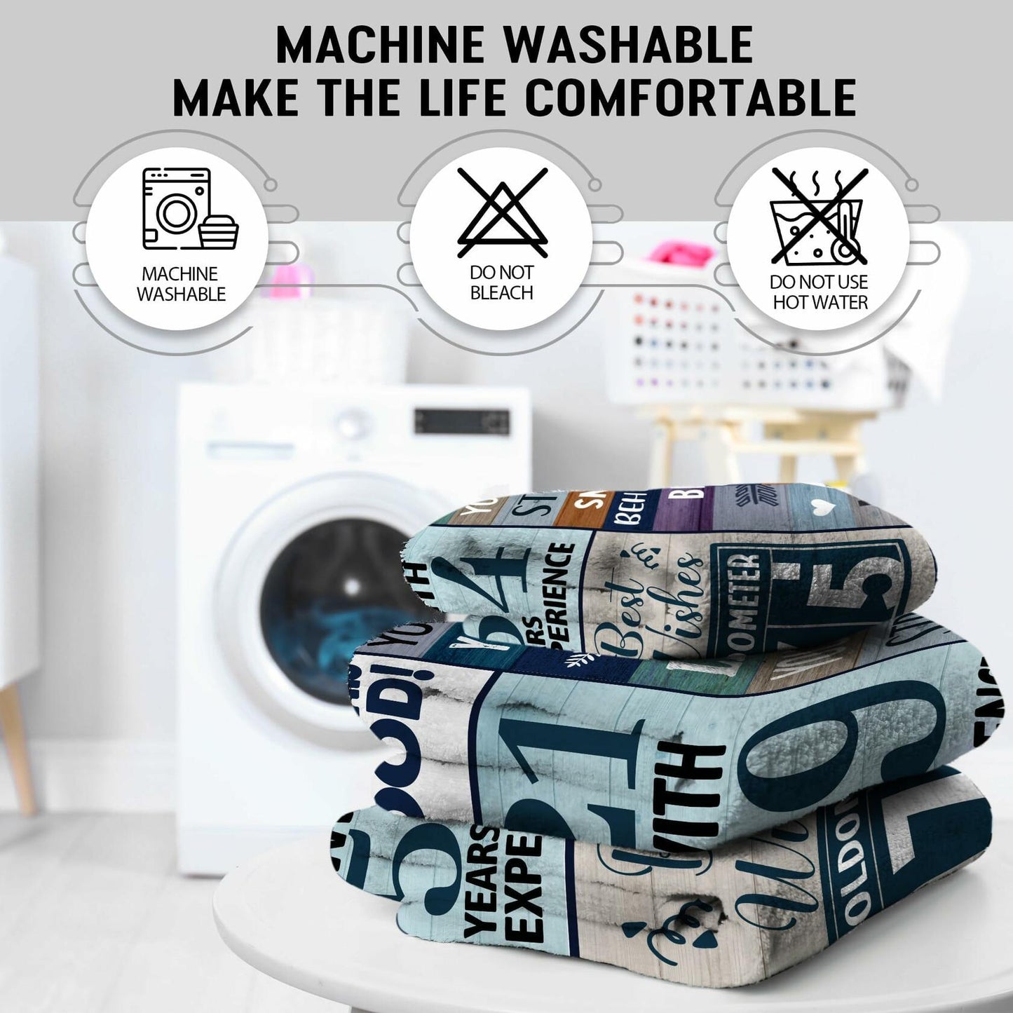 Velivn 60th Birthday Throw Blanket Funny Letter Print 60x80 Size