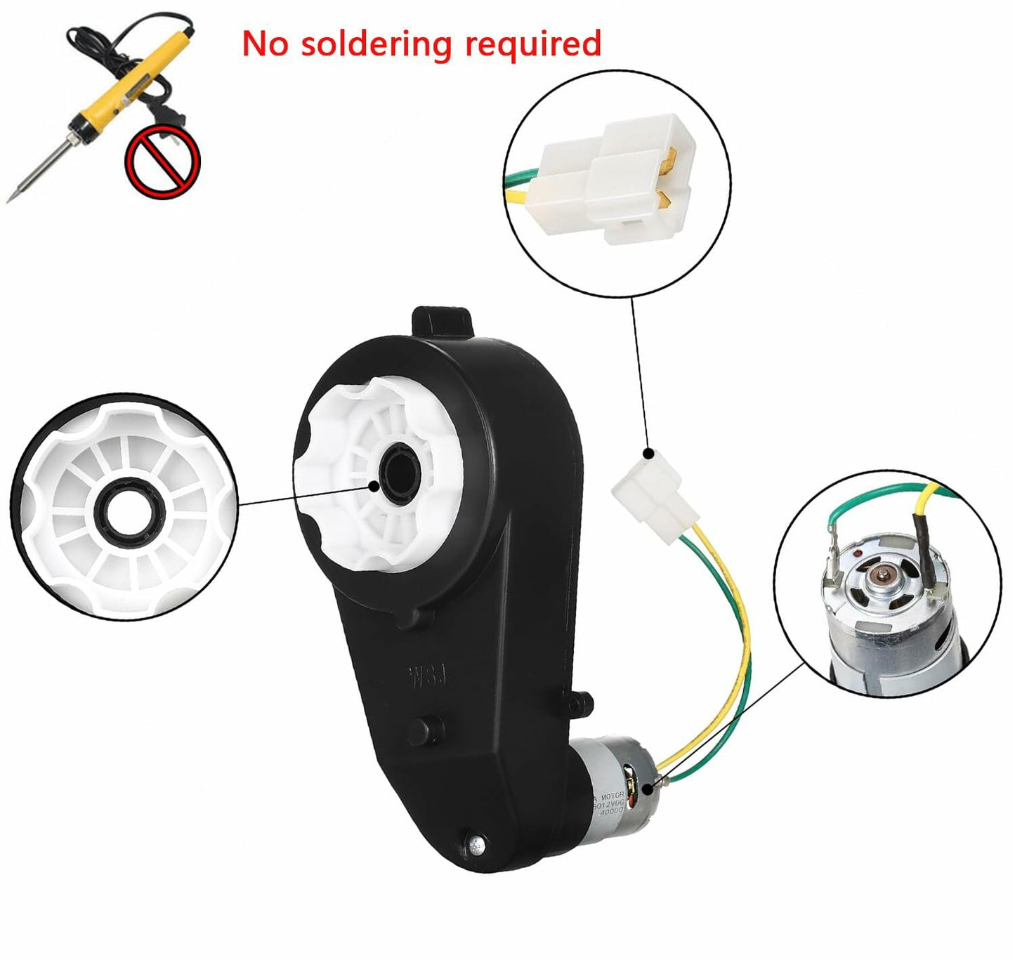 RUIGPRO 24V RS555 Kids Ride On Car Gearbox Motor 40000RPM 2Pcs High Speed