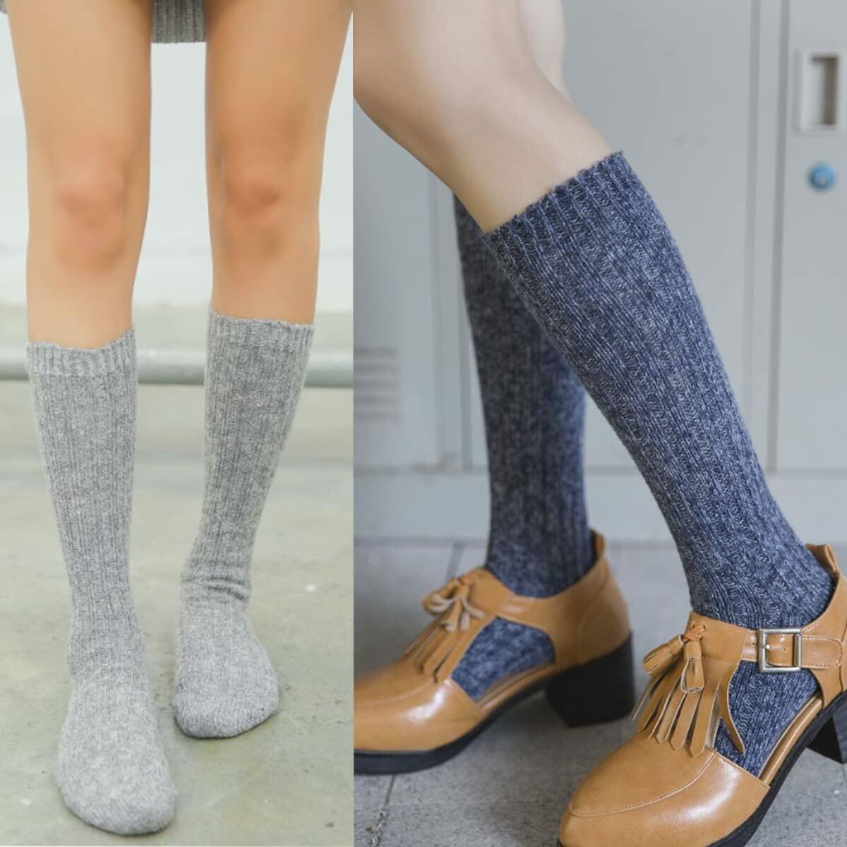 TINTAO Women’s Winter Cable Knit Knee High Boot Socks 3 Pairs Size 5-11 A10