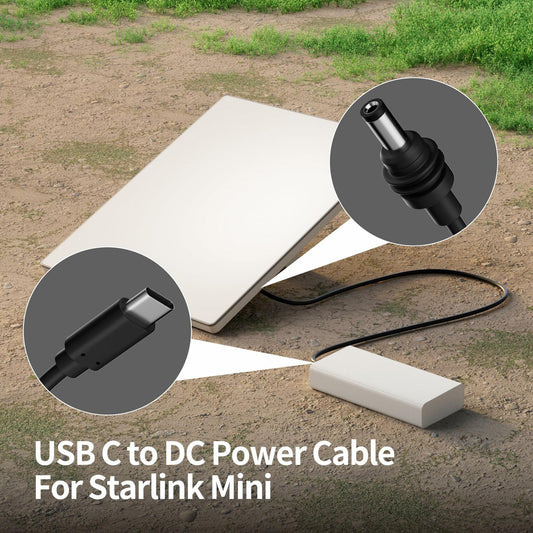 RVMARINEPAT Starlink Mini USB C to DC Power Cable 2M Waterproof Black