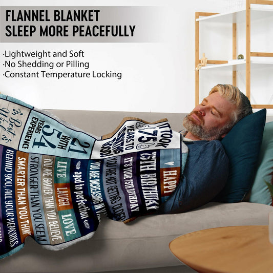 Velivn 60th Birthday Throw Blanket Funny Letter Print 60x80 Size