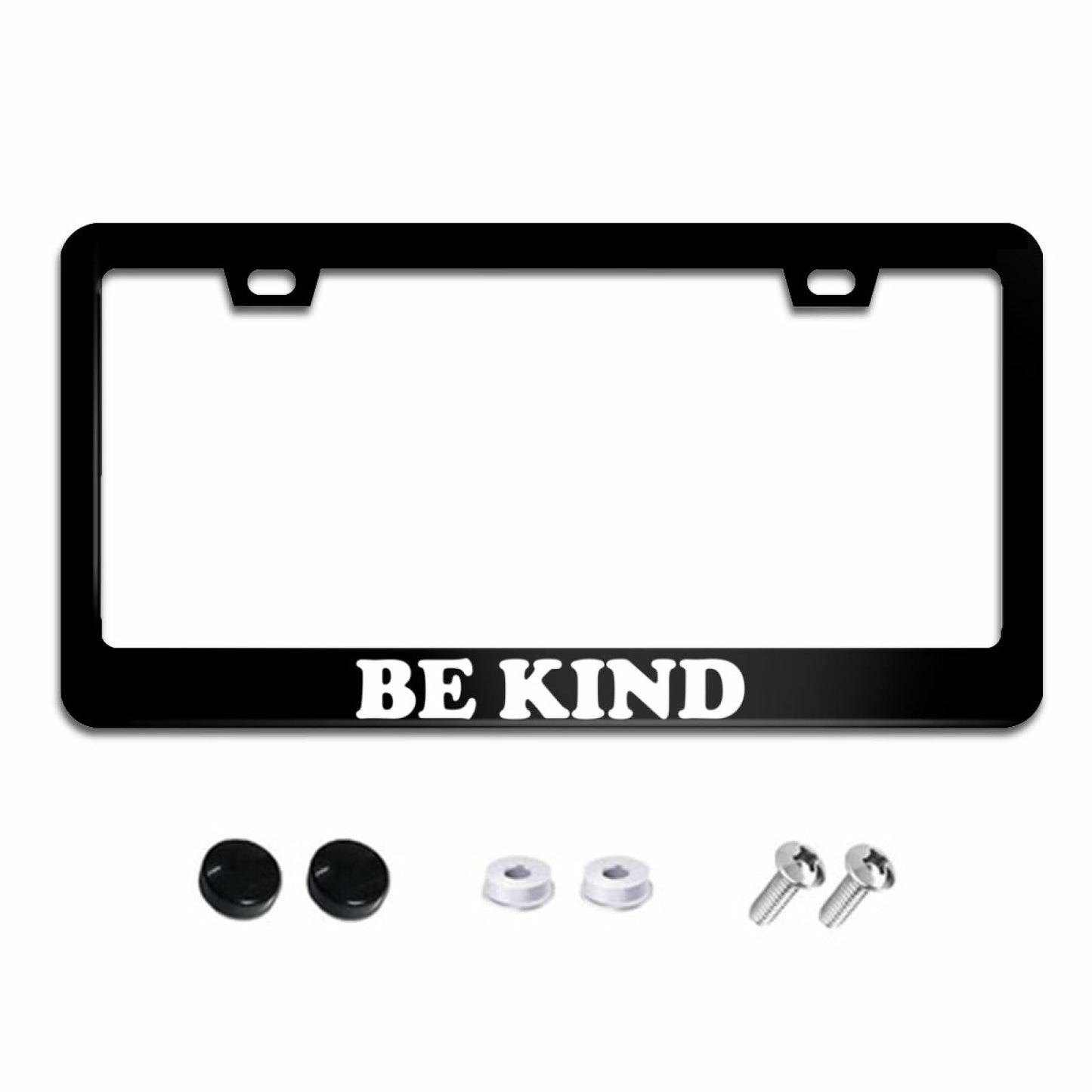 Mountains License Plate Frame Black White Aluminum Universal 12x6 Inch