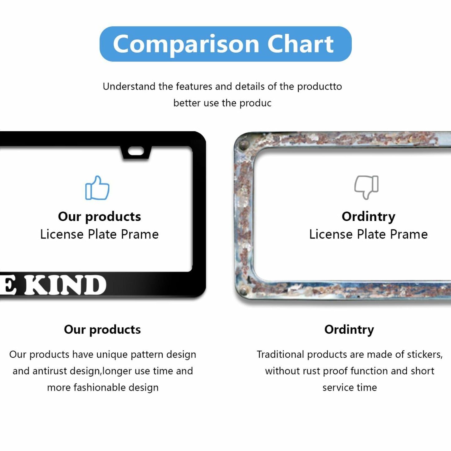 Mountains License Plate Frame Black White Aluminum Universal 12x6 Inch