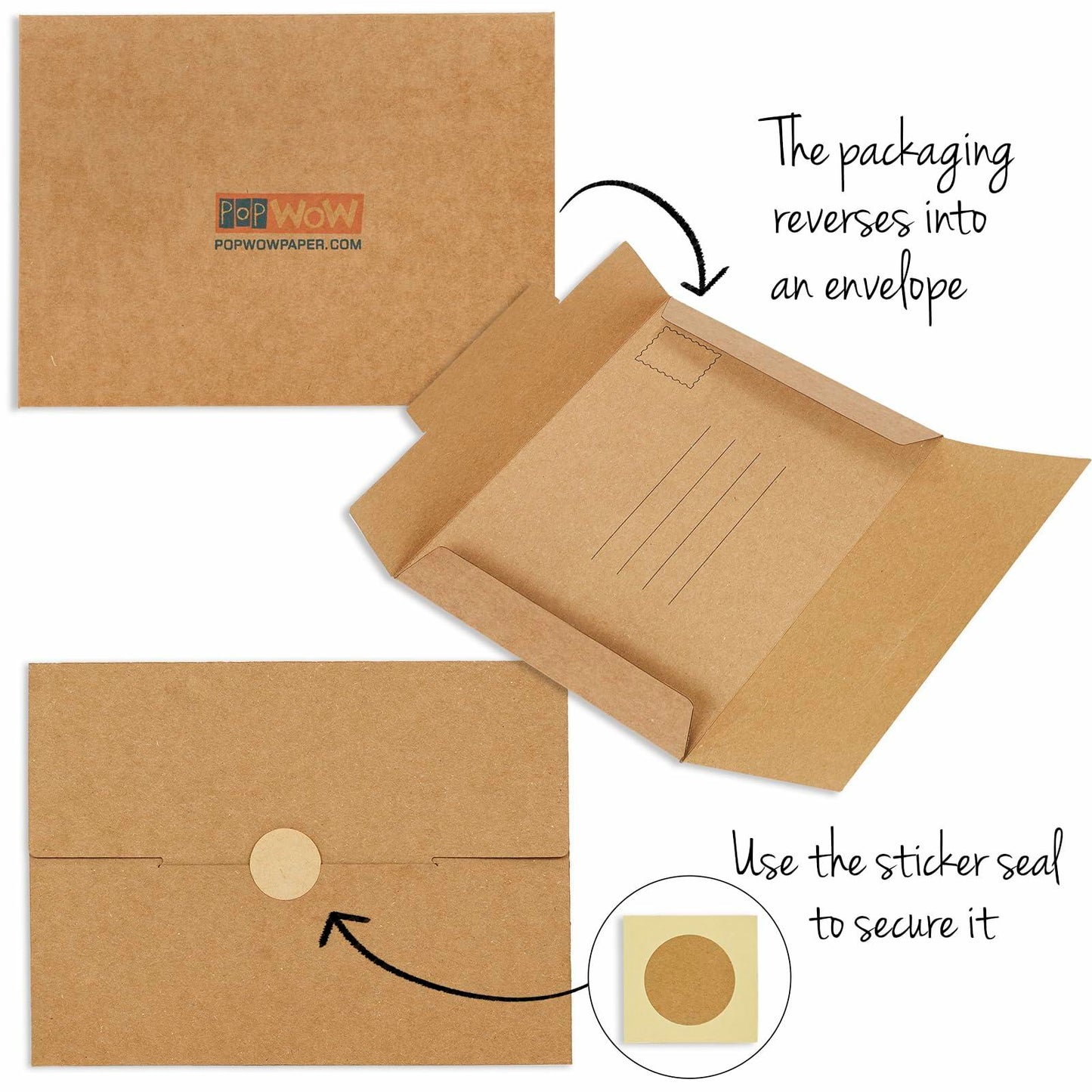 POPWOW Christmas Tree 3D Pop Up Card 5x7 with Envelope & Message Note