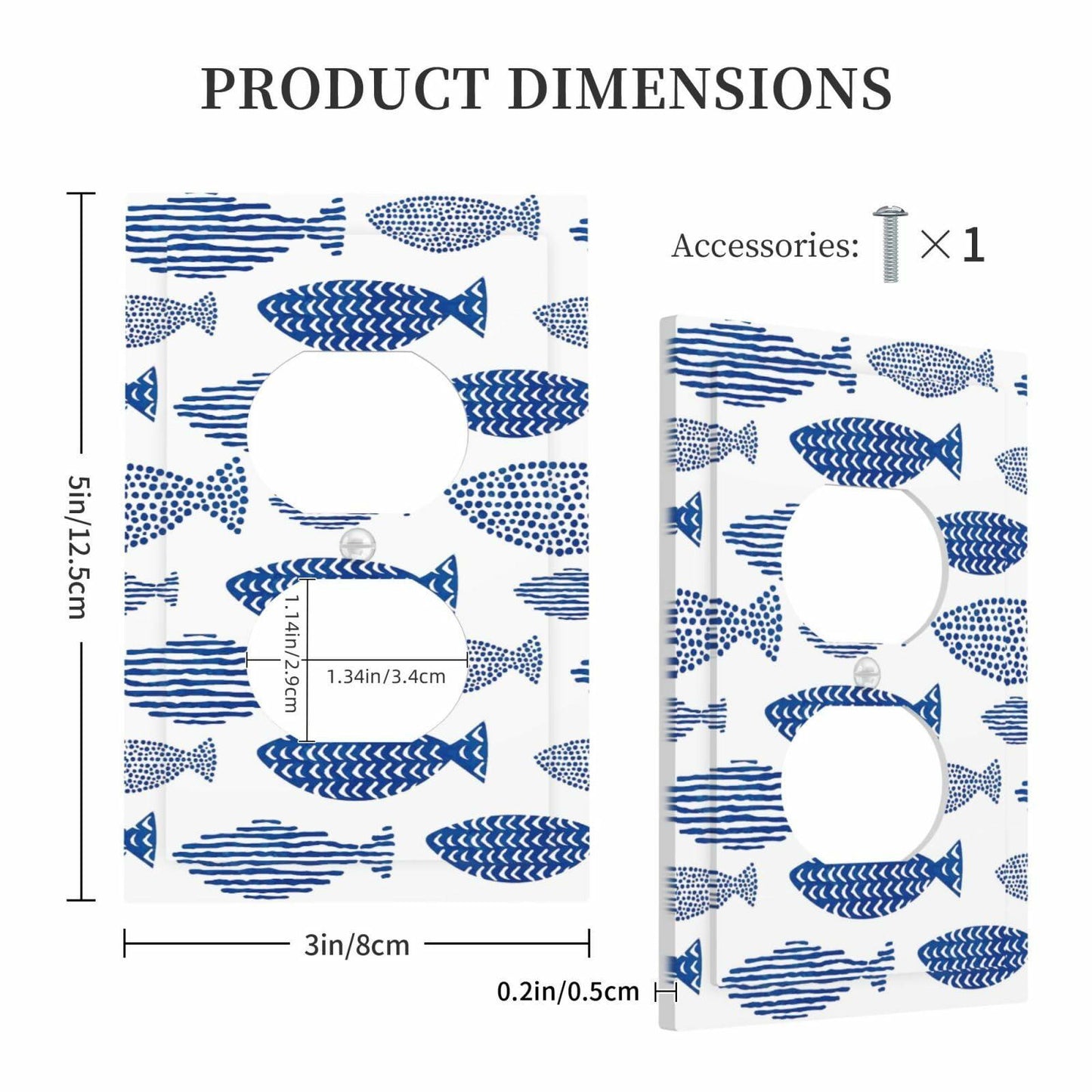 GSRLOD Forest Leaf 1 Gang Duplex Outlet Cover Faceplate Black Gold