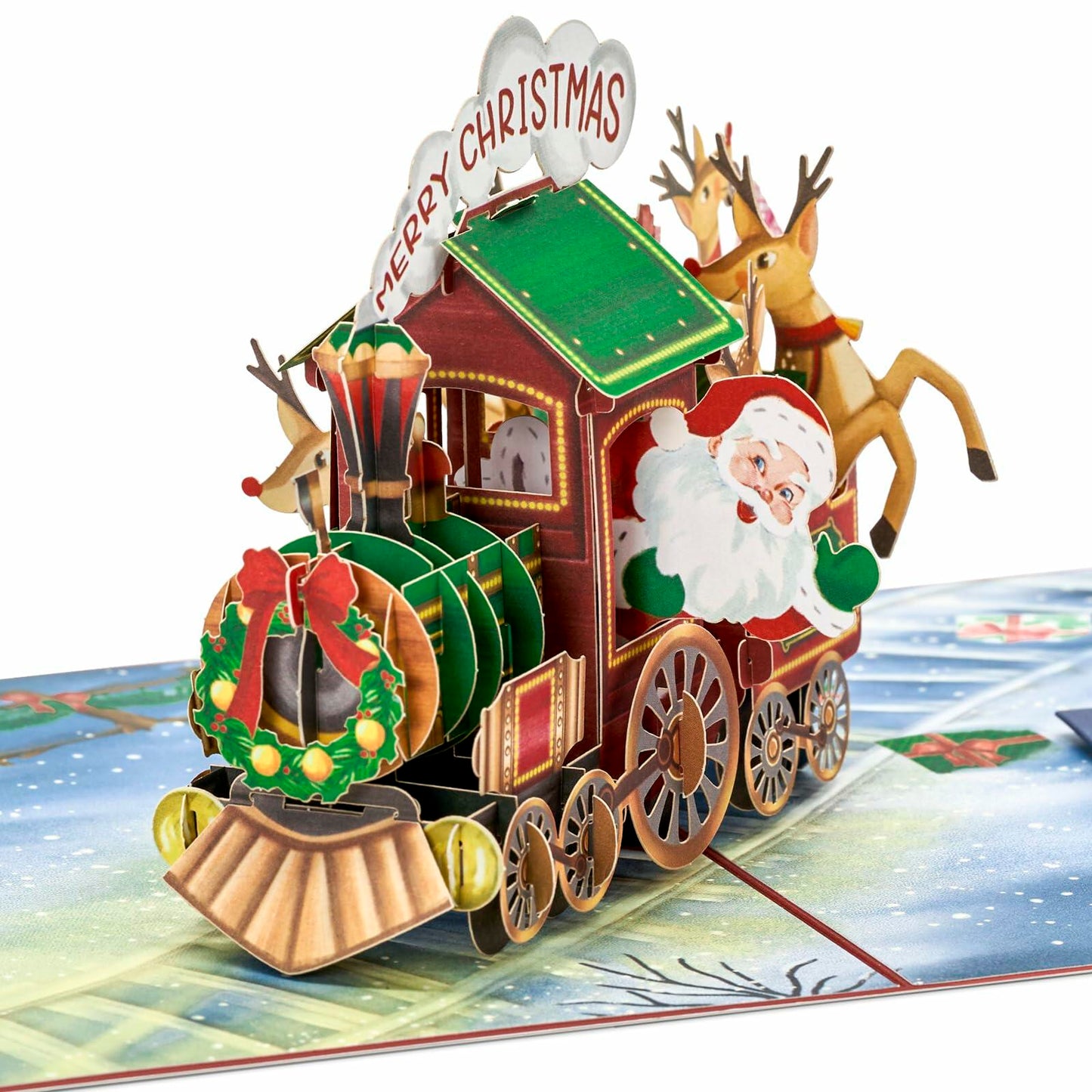 POPWOW Christmas Tree 3D Pop Up Card 5x7 with Envelope & Message Note