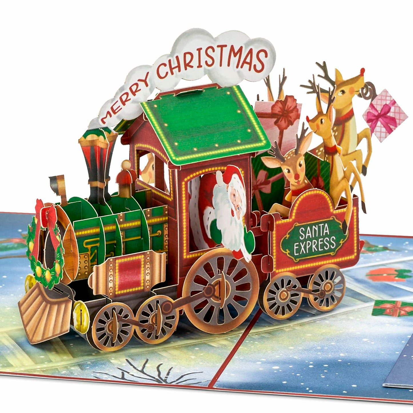 POPWOW Christmas Tree 3D Pop Up Card 5x7 with Envelope & Message Note