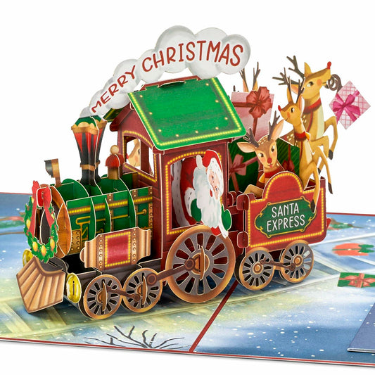 POPWOW Christmas Tree 3D Pop Up Card 5x7 with Envelope & Message Note