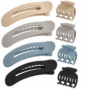 Uausyaly 8 Pcs Non-slip Matte French Hair Claw Clips for Women Black Grey