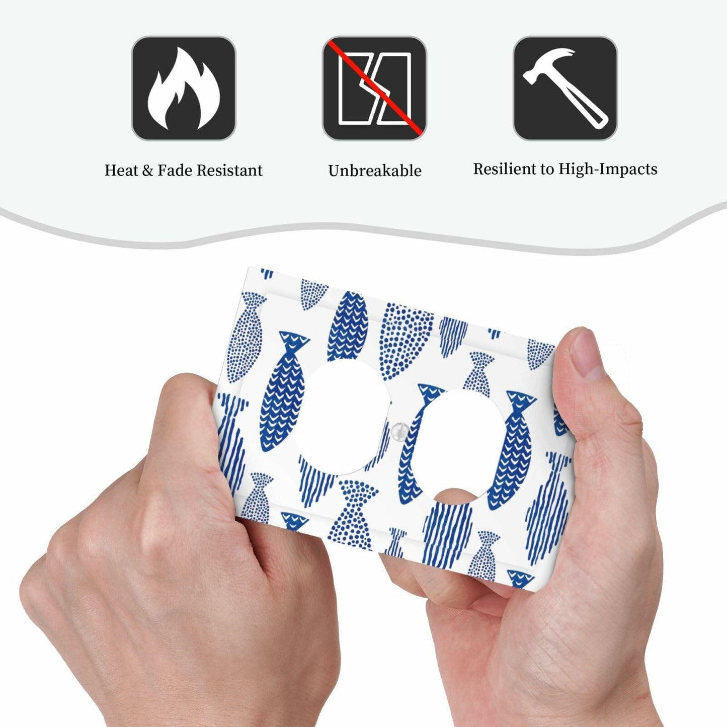 GSRLOD Forest Leaf 1 Gang Duplex Outlet Cover Faceplate Black Gold