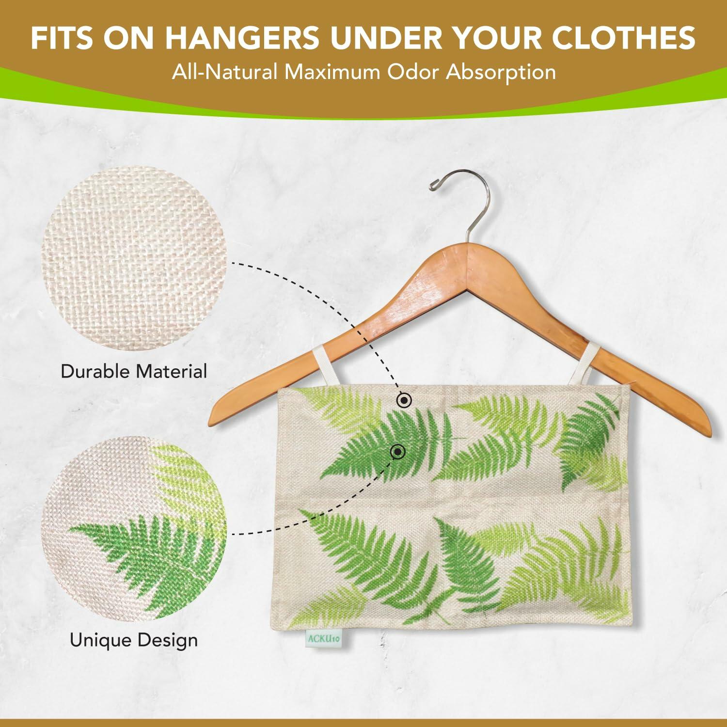 ACKU10 Bamboo Charcoal Odor Absorber for Clothing Closets 1-Pack Off White