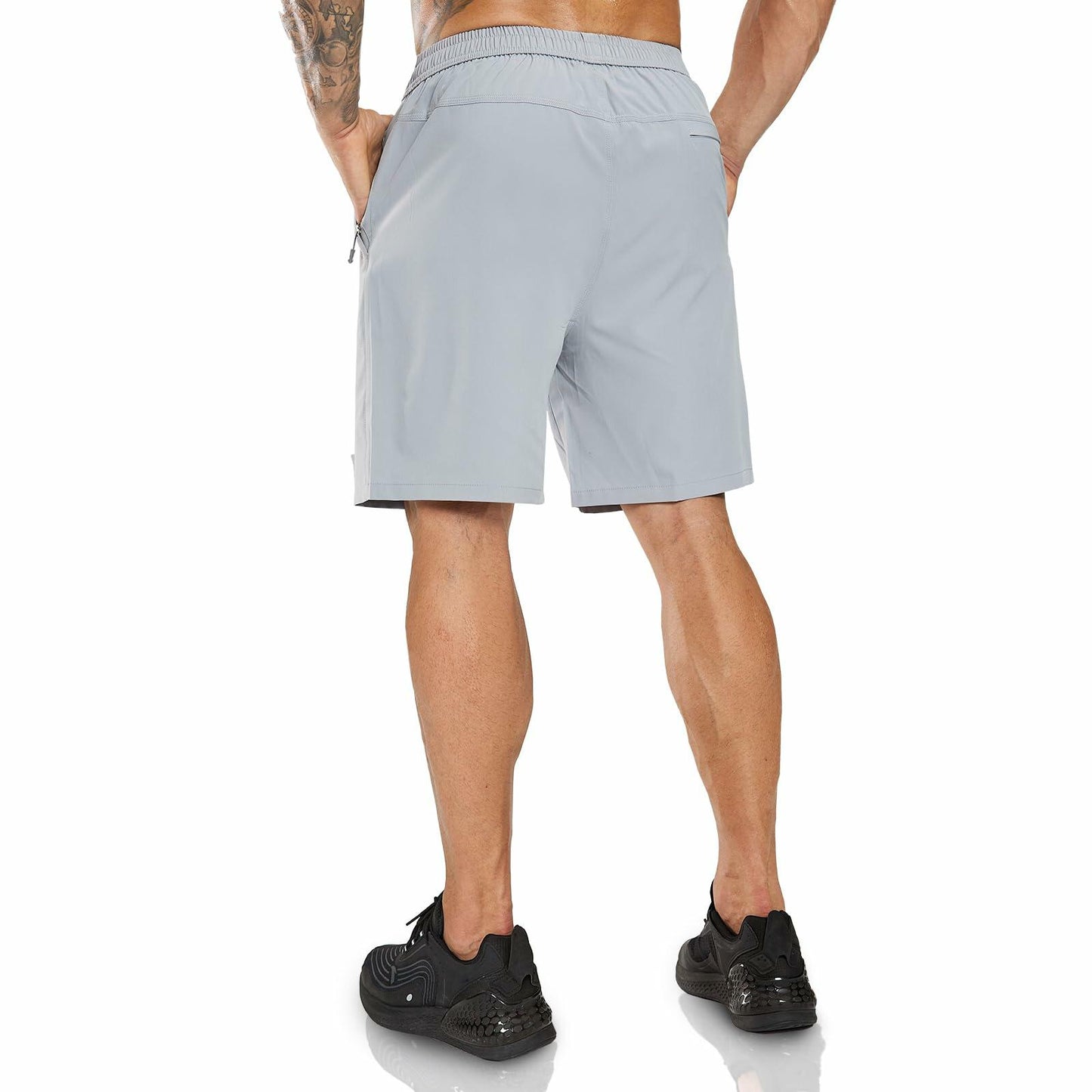 Haimont Men's Athletic Running Shorts Quick Dry Zipper Pocket Blue Size XXL