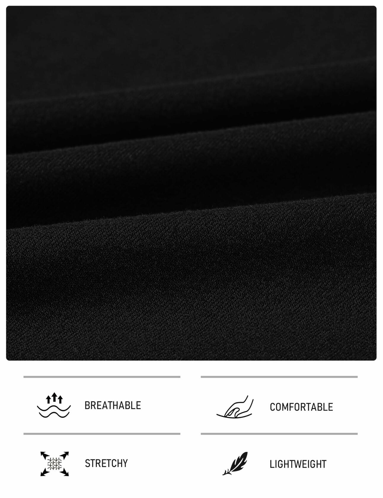 MoFiz Mens Long Sleeve Pajama Set Black Top & Pants 2 Piece Loungewear Size L