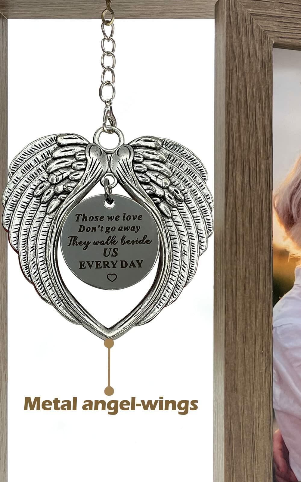 Mayamila Memorial Picture Frame 4x6 Brown Angel Wings Sympathy Gift