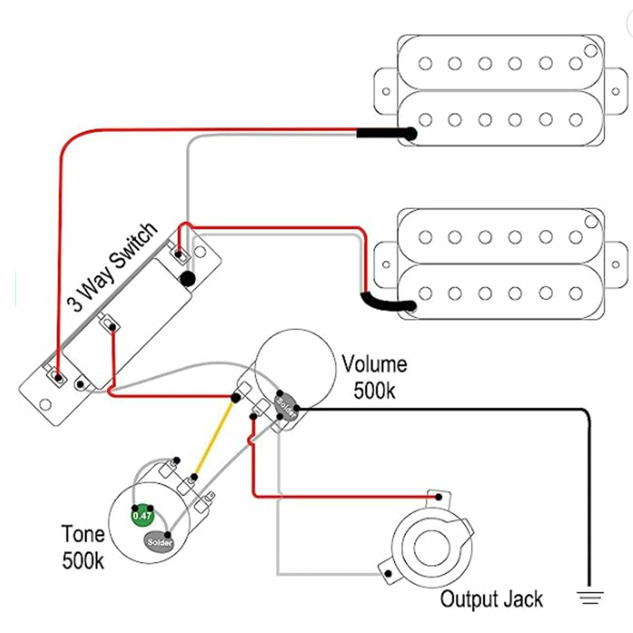 SoulDiM Guitar Wiring Harness Kit 500K Pots 5-Way Switch Black Knobs
