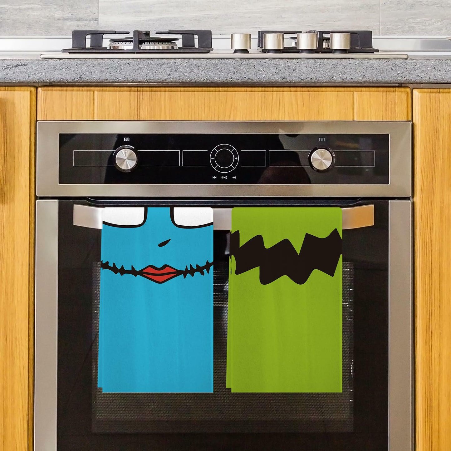 Jiudungs Halloween Kitchen Towels Set of 4 Orange 18x26 Inch Holiday Decor