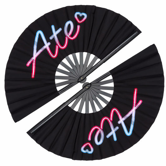 ZESTLASH 2 Pack 13 Inch Clack Popping Line Dancing Fans Large Foldable Black