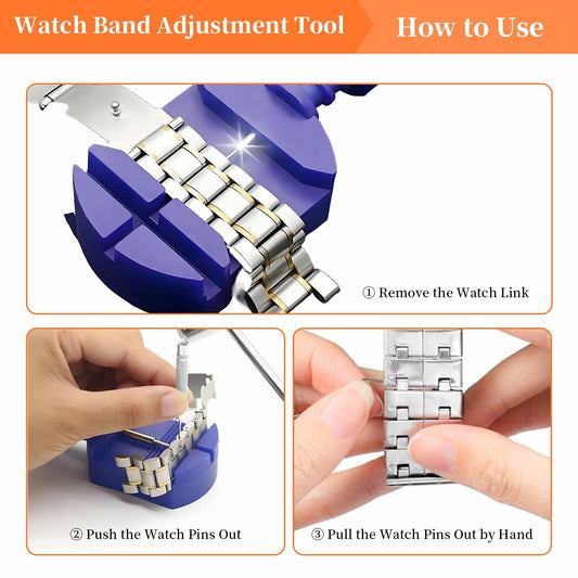 SIXCOLORS Watch Link Band Pin Removal Tool Kit with Spring Bar Tool Blue