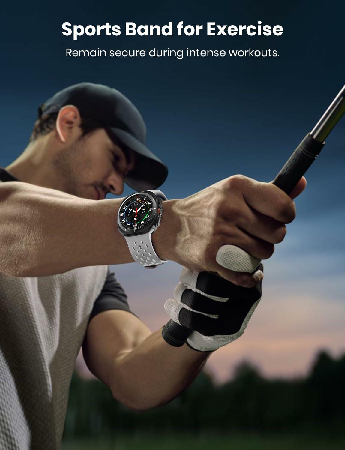 Gemnbo Sport Band 3 Pack for Samsung Galaxy Watch Ultra 47mm Black White Blue