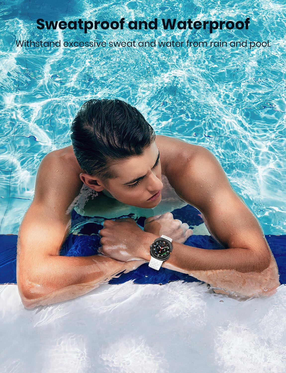 Gemnbo Sport Band 3 Pack for Samsung Galaxy Watch Ultra 47mm Black White Blue