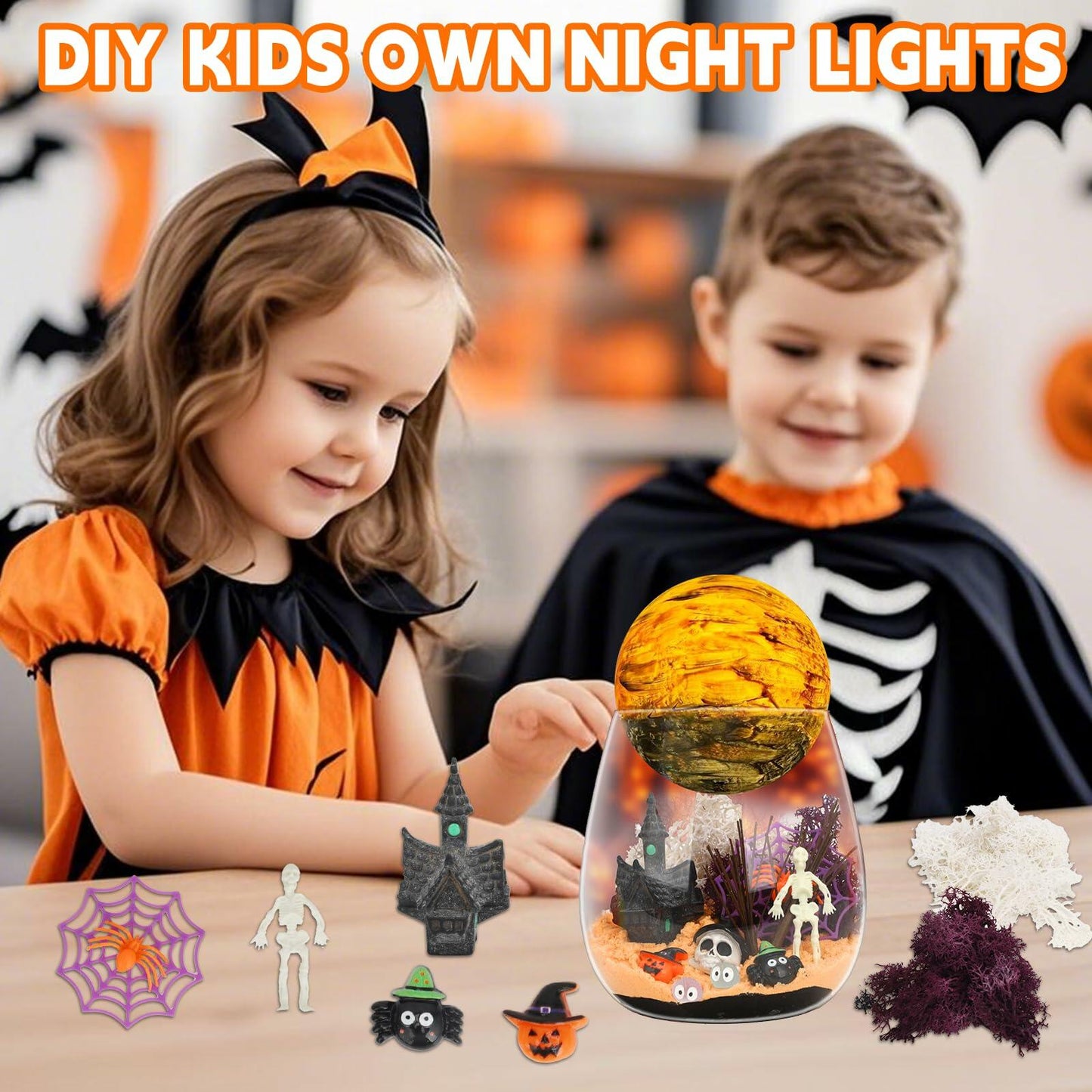 FYHMDC Halloween Light-Up Terrarium Kit LED Night Light Boys Ages 4-12
