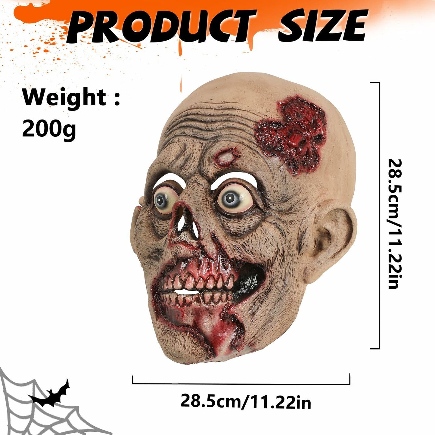 stepsin Scary Zombie Mask Halloween Cosplay Costume Rubber Prop