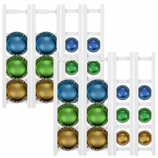 Threehoney Adhesive Coffee Pod Holder 8 Pack Holds 20 Capsules Wall Mount