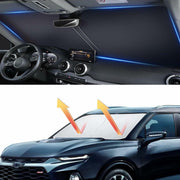 Windshield Sun Shade Front Car Sunshade Anti-Glare Visor Extender Titanium