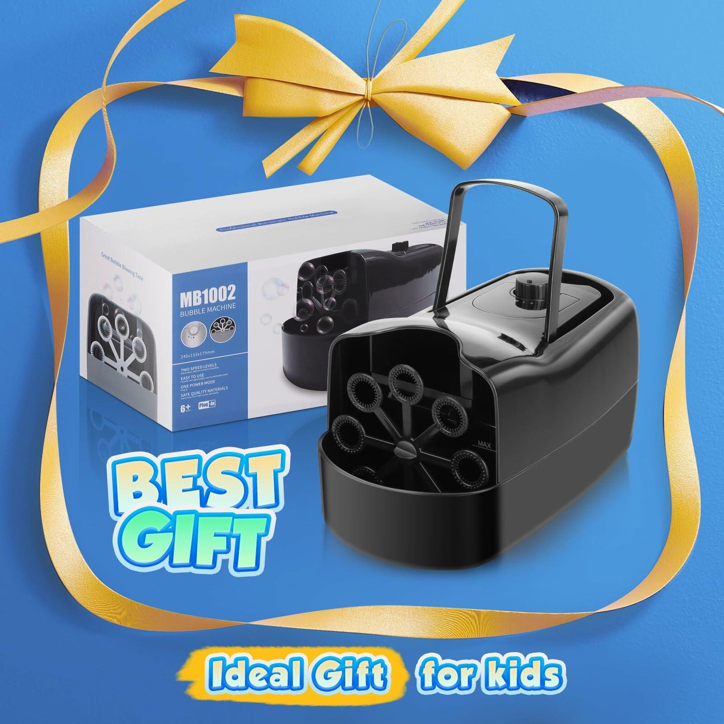 Beria Automatic Bubble Machine Kids Outdoor Toy 3 Bubble Sizes 2 Speeds