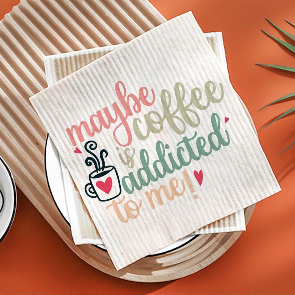 Lily's Home & Kitchen Swedish Dishcloths 8 Pack with 2 Clips Multi Color