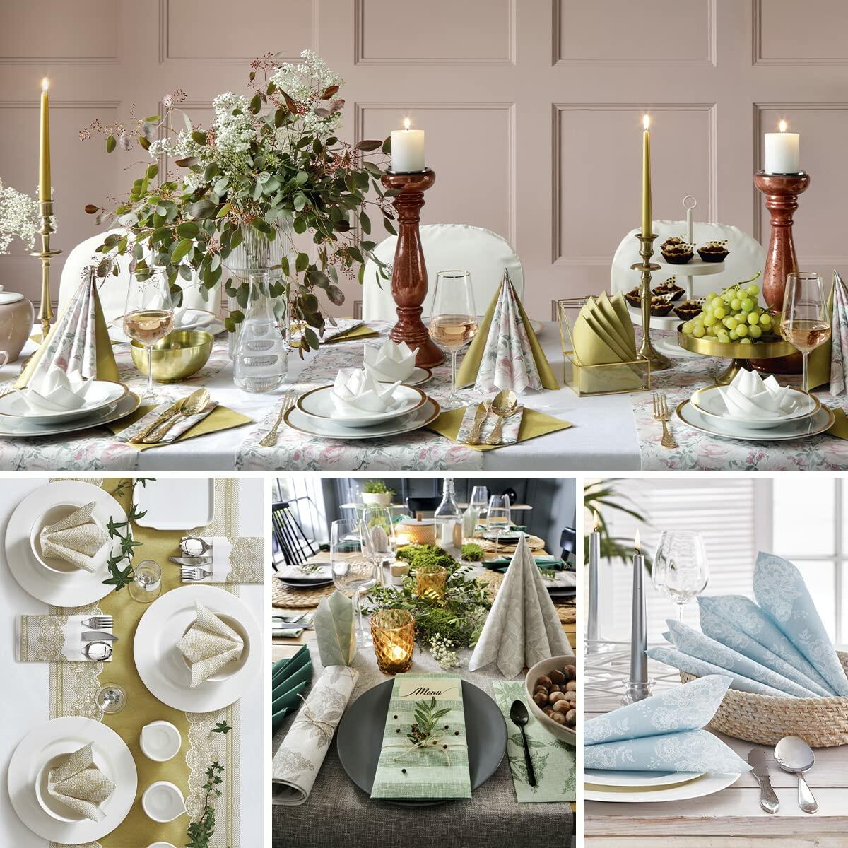 PAW Decor Collection Airlaid Paper Napkins 16x16 Silver 50 Pieces