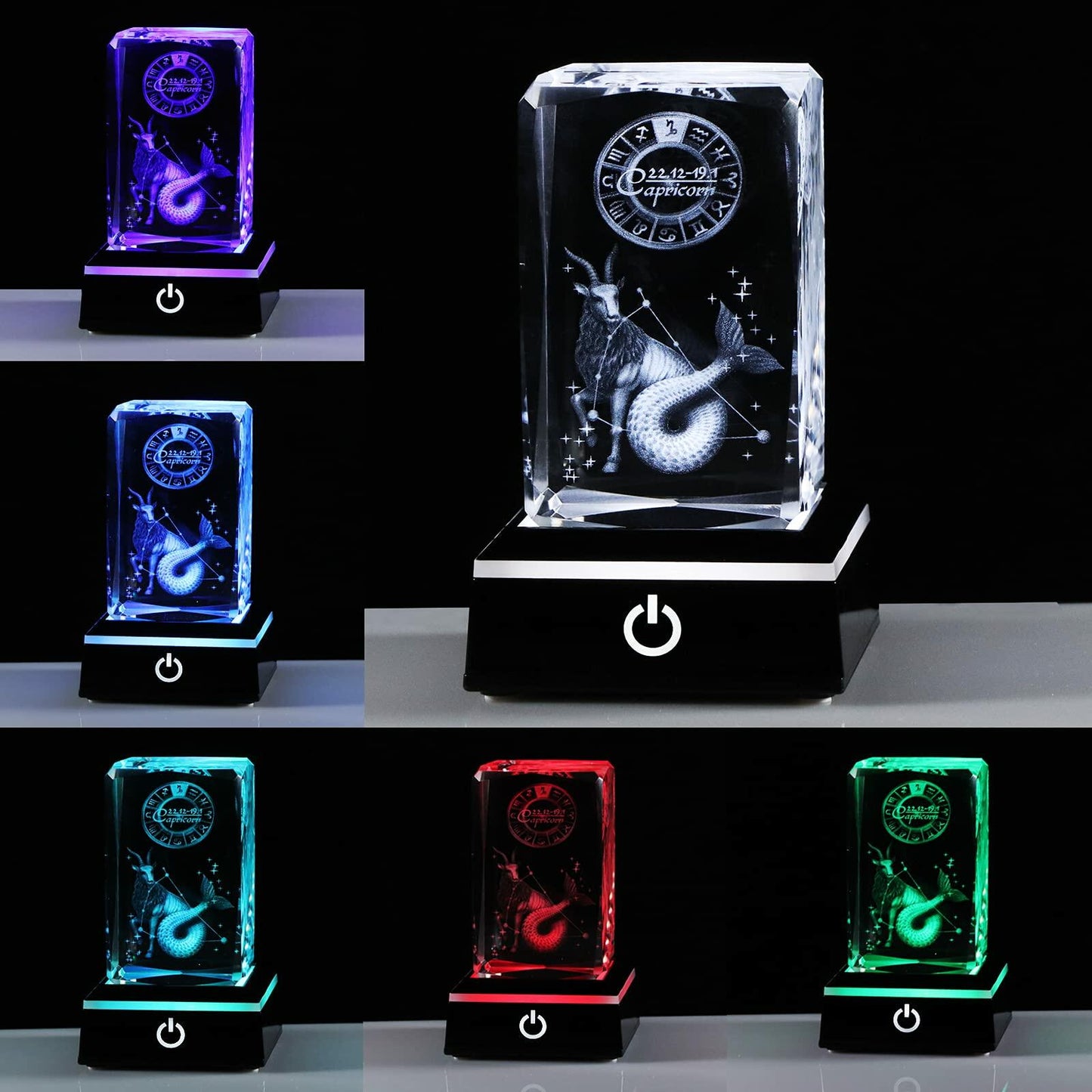 3D Crystals Capricorn Zodiac Glass Figurine Decor Birthday Gift Keepsake