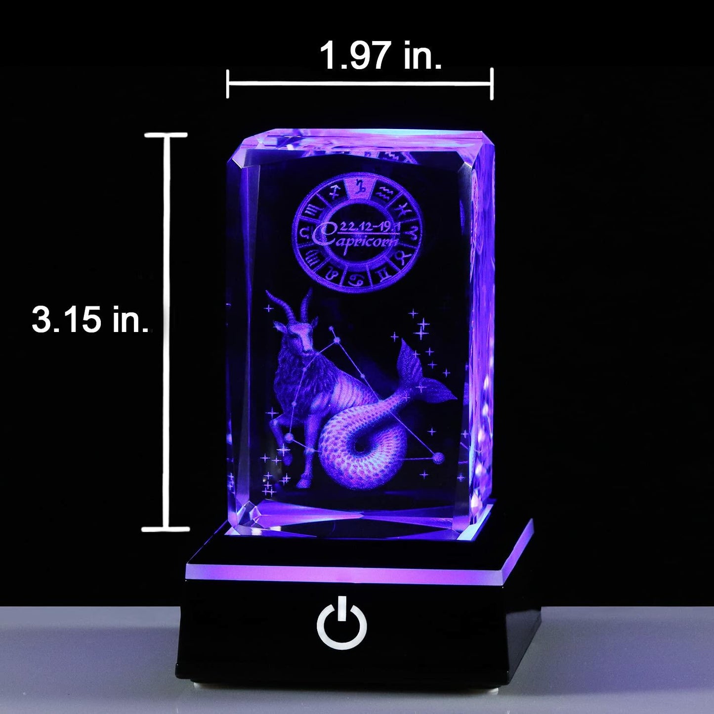 3D Crystals Capricorn Zodiac Glass Figurine Decor Birthday Gift Keepsake