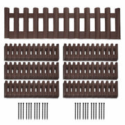 BuyAll Landscape Edging Border 17-Inch 24 Pack Brown Plastic Garden Fence