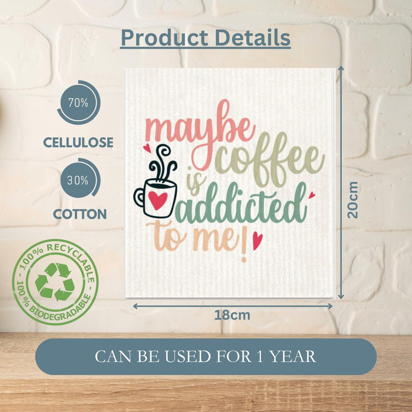 Lily's Home & Kitchen Swedish Dishcloths 8 Pack with 2 Clips Multi Color