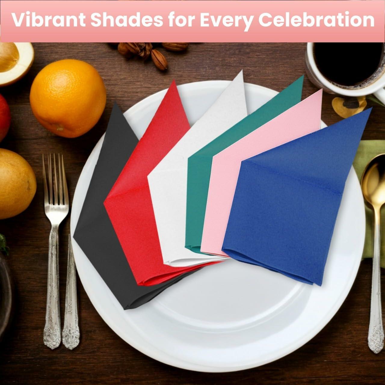 MalMall 100-Pack Airlaid Pink Cocktail Napkins 1-Ply 4.9x4.9in Soft Absorbent