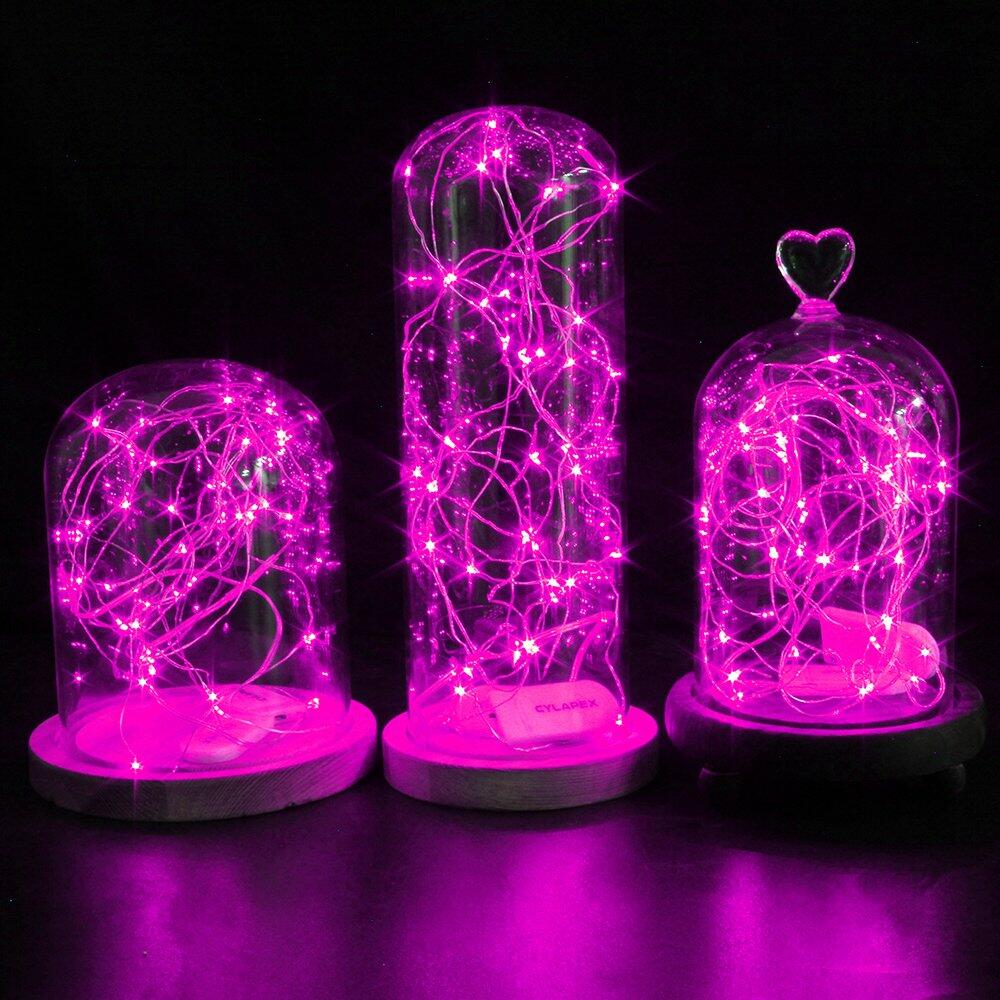 CYLAPEX 6 Pack Pink Fairy Lights String Battery Operated 3.3ft 20 LEDs