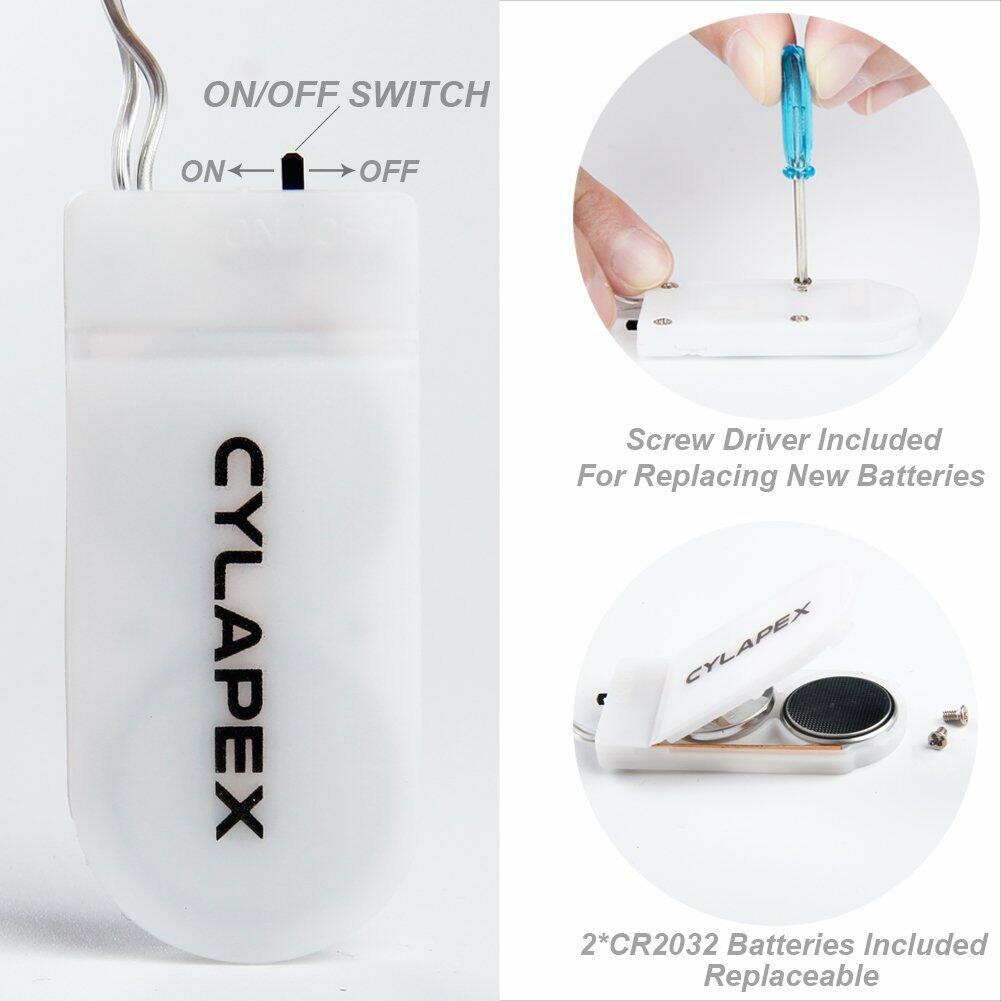 CYLAPEX 6 Pack Pink Fairy Lights String Battery Operated 3.3ft 20 LEDs