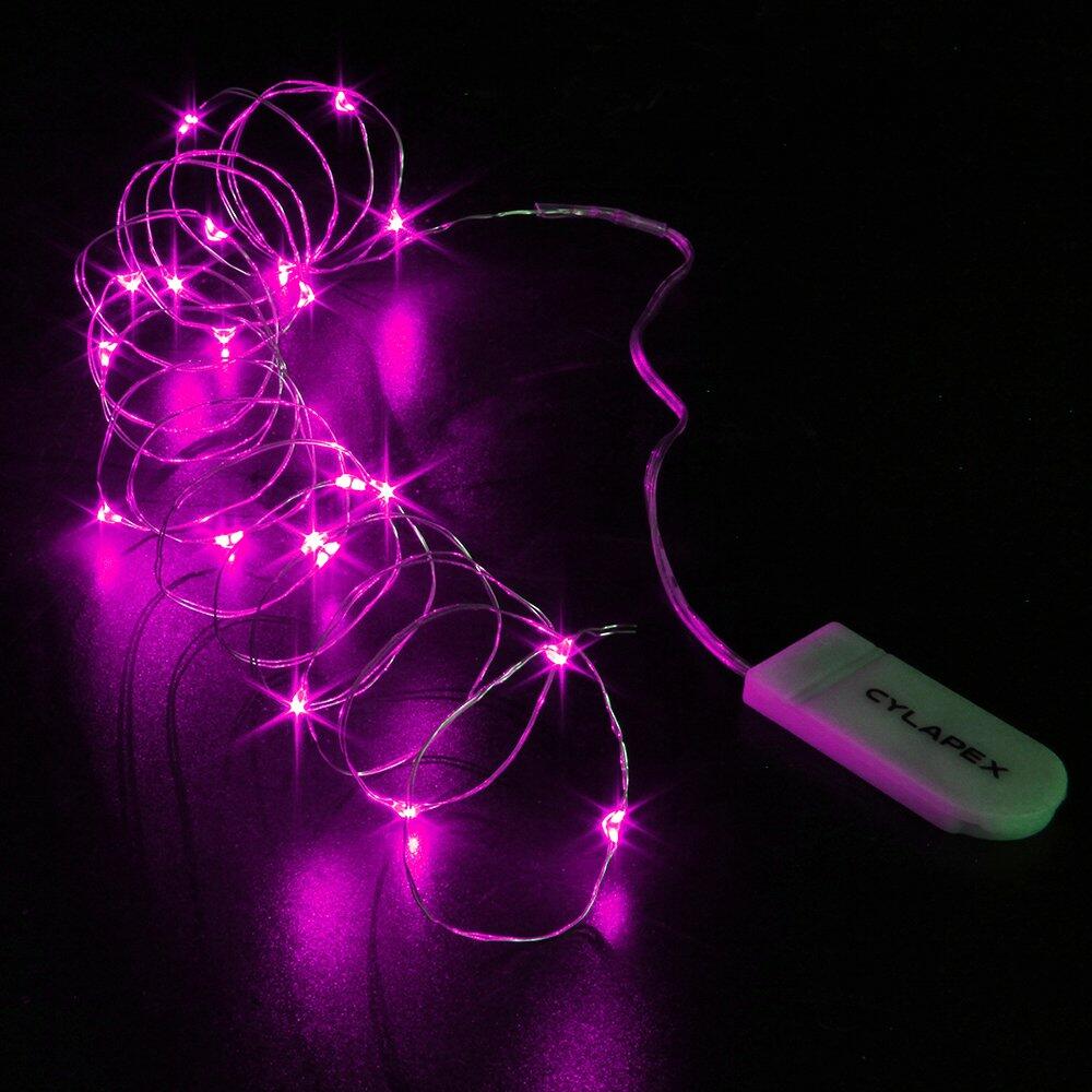 CYLAPEX 6 Pack Pink Fairy Lights String Battery Operated 3.3ft 20 LEDs