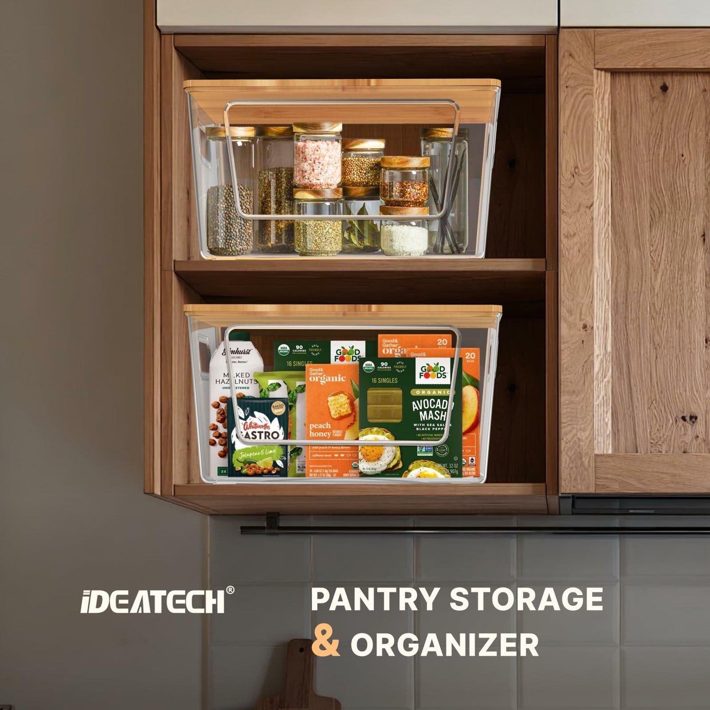 IDEATECH Trash Bag Holder Dispenser Clear for 4/13/30 Gallon Bags 1Pack