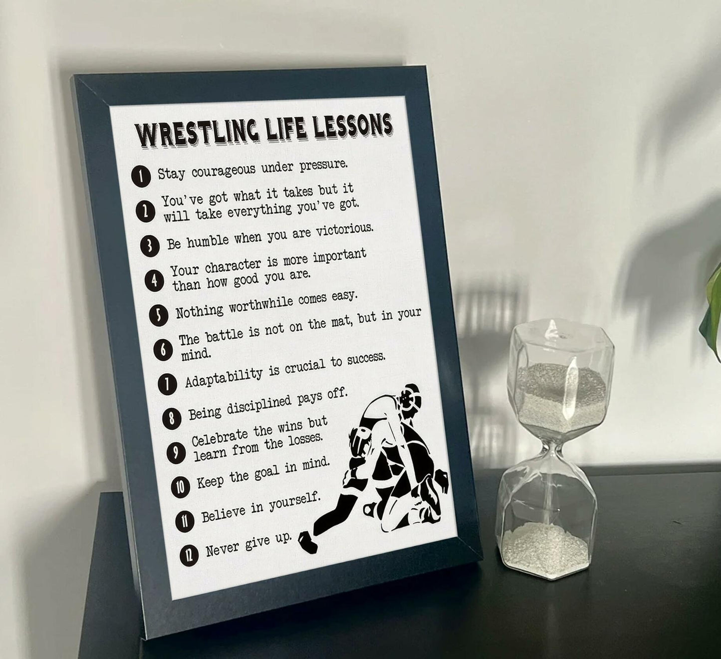 HSHFKLH Inspirational Wrestling Life Lessons Canvas Wall Art Motivational Poster