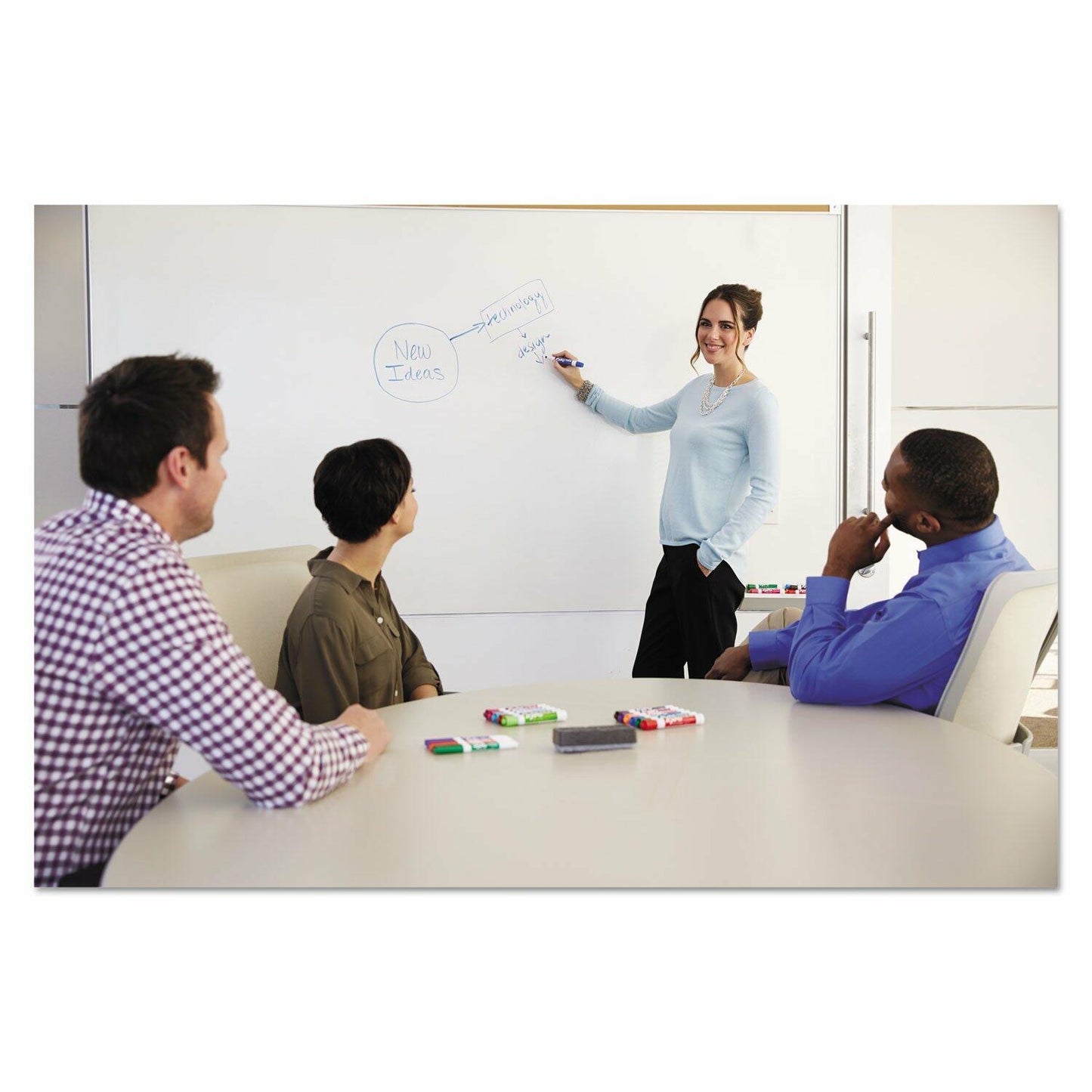 EXPO Low Odor Dry Erase Markers Chisel Tip Basic Assorted 4 pk