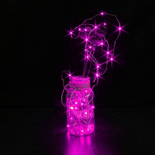 CYLAPEX 6 Pack Pink Fairy Lights String Battery Operated 3.3ft 20 LEDs