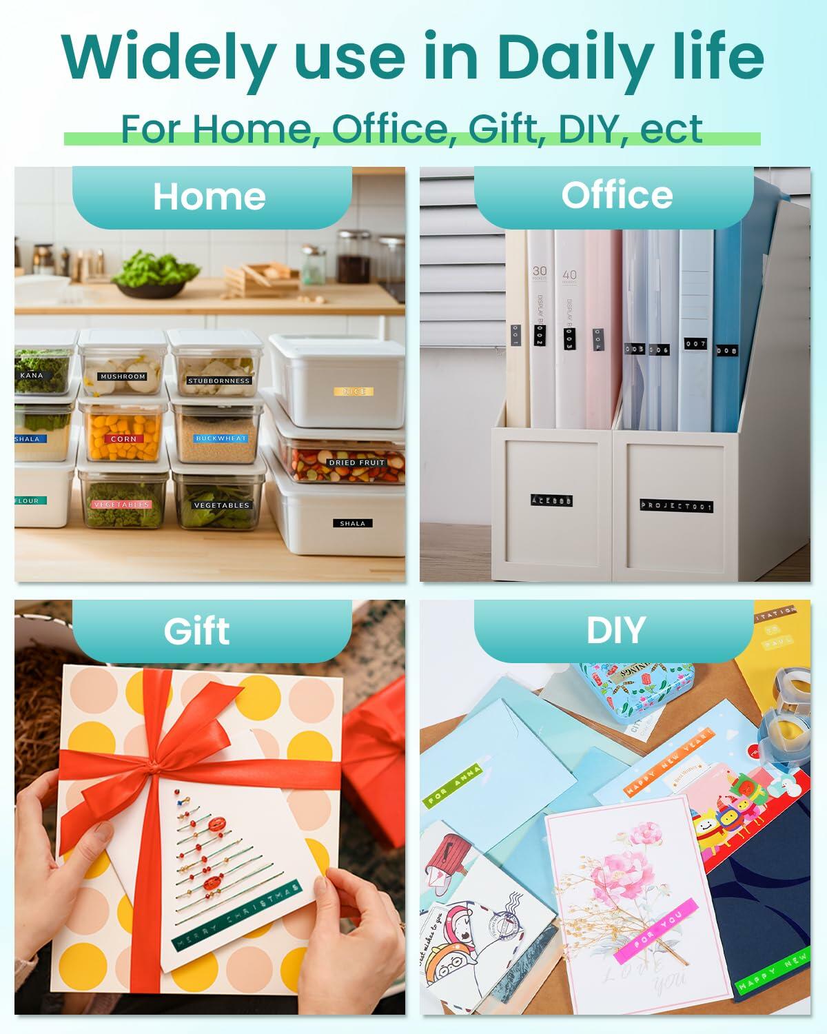 Label KINGDOM Pink Omega S Embossing Label Maker with 10 Rolls Tape