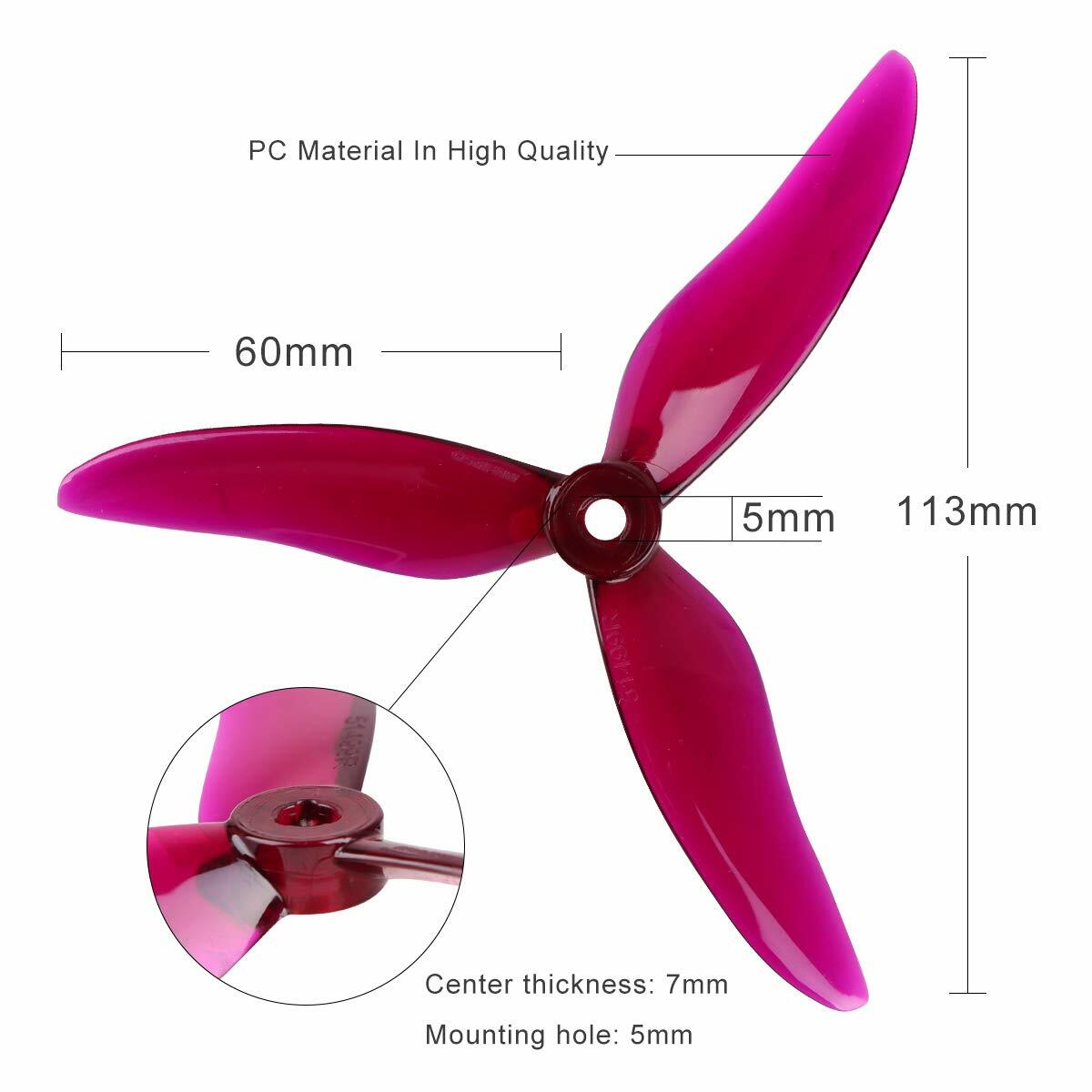 Crazepony 16pcs DALPROP T5045C 5045 5043 Tri-Blade Propellers CW CCW 5" Drone