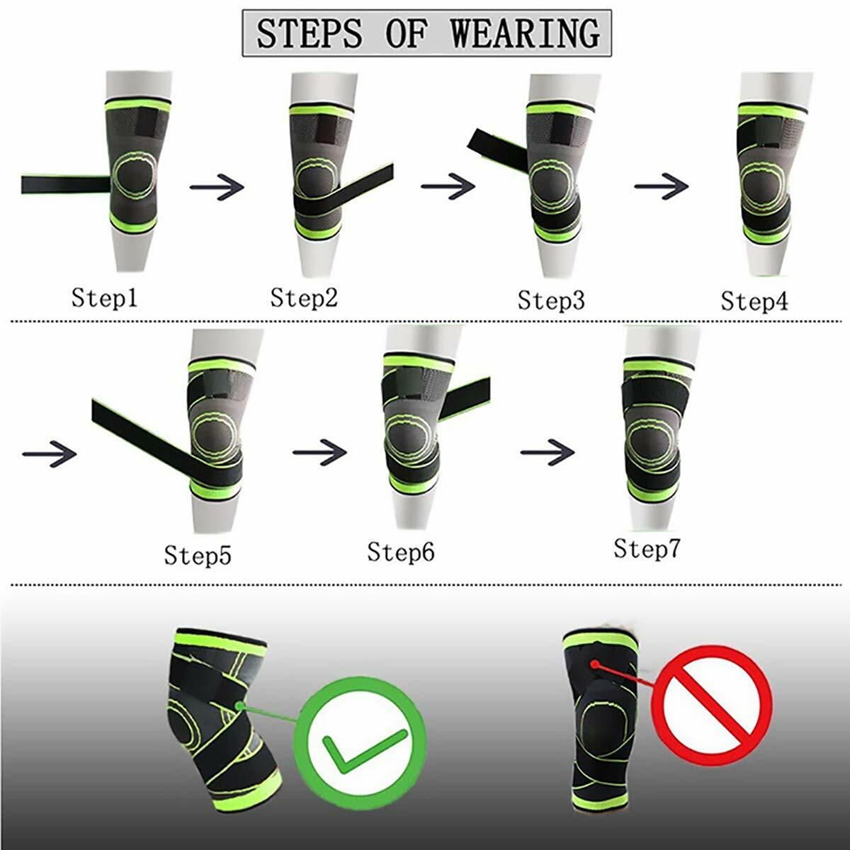 ASOONYUM Knee Sleeve Compression Support Pain Relief Green Single XX-Large