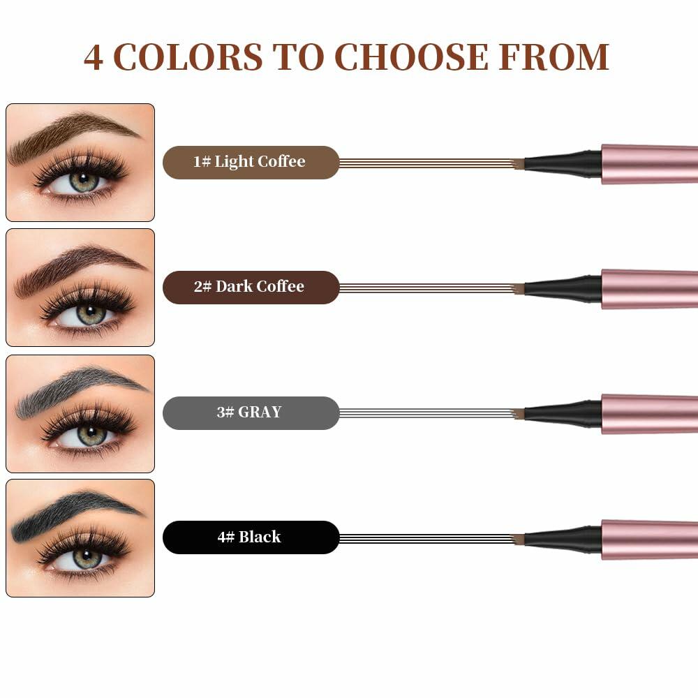 YIWANLLE 3D Microblading Eyebrow Tattoo Pencil Waterproof C-Gray 1 Count