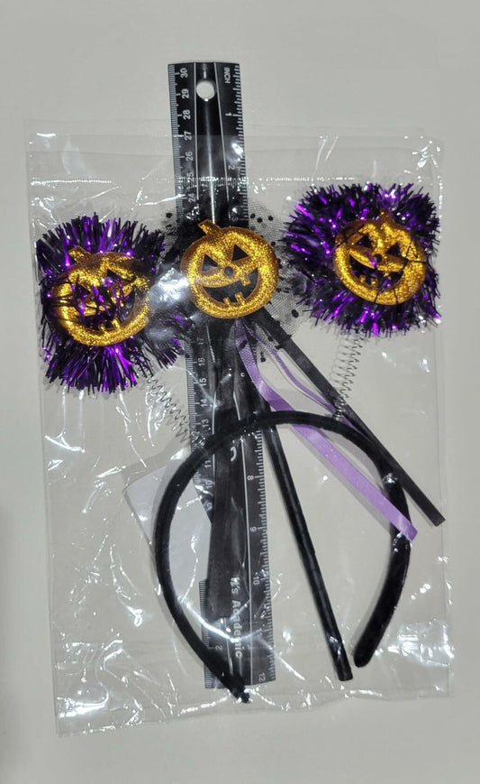 IKOLA Halloween Pumpkin Headband with Wand Set Orange & Purple 1 Count