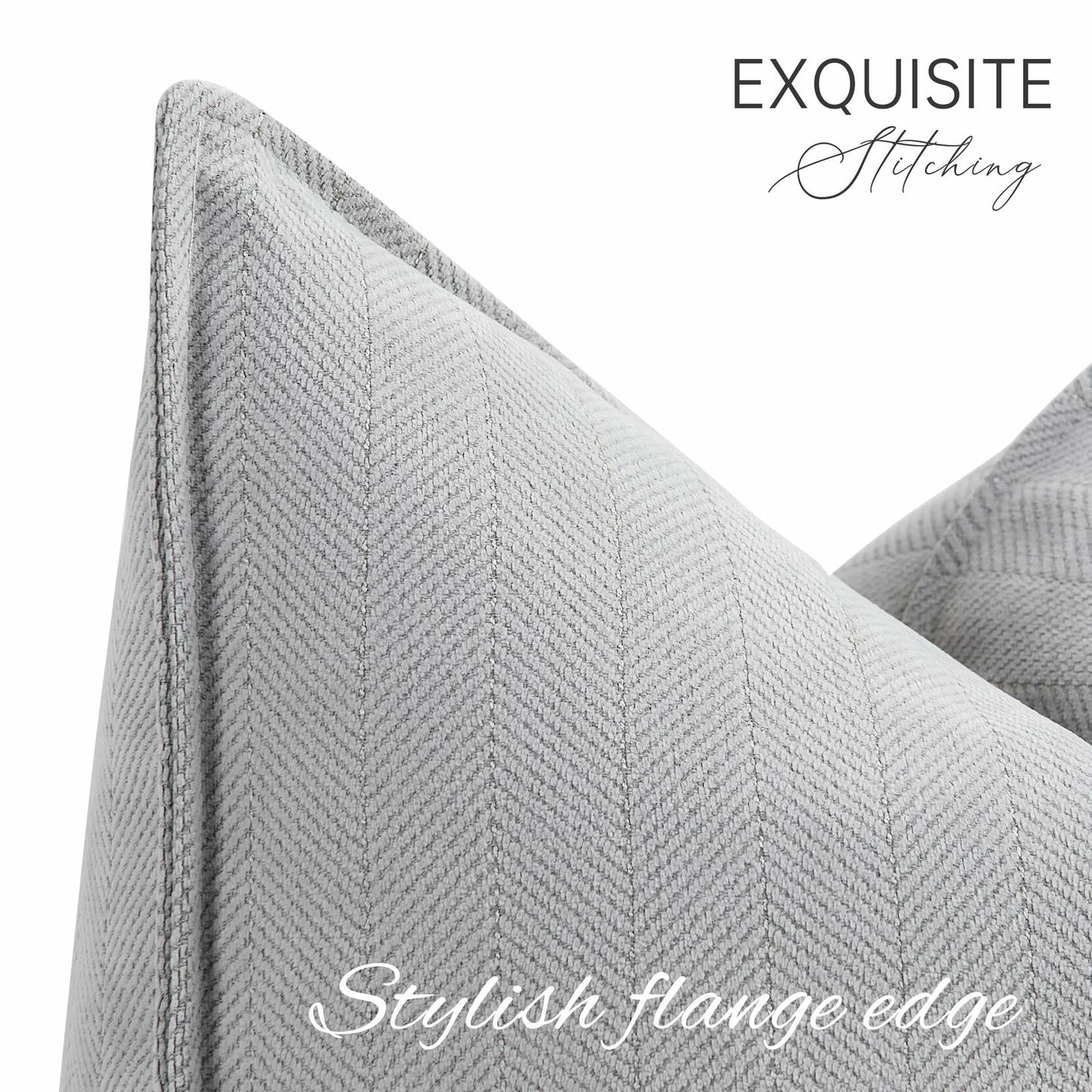 ZWJD Chenille Light Gray Pillow Covers 22x22 Set of 2 Soft Decorative