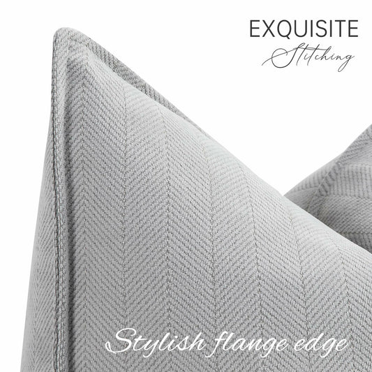 ZWJD Chenille Light Gray Pillow Covers 22x22 Set of 2 Soft Decorative